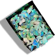 [Jaguar Gems] 25 Cts Natural Rough Ethiopian Opal Gemstones Lot 10-15 mm Multi Fire Opal Stones for Tumbling & Jewelry Making Supplies Uneven shape Healing Crystals Gems Rocks Loose Gemstones