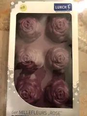 Lurch Platinum Silicone Rose Flower Cake Biscuit Candy Baking Pan with 6 Molds