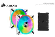 Corsair QL140 RGB White Dual Fan Kit with Lighting Node Core ICUE 140mm RGB LED PWM Fan 26dBA 50.2 CFM 2 Fan Pack