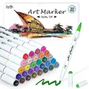 Dual Tip Alcohol Based Art Markers, Lineon 30 Colors Alcohol