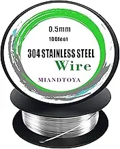 MIANDTOYA 304 Stainless Steel Wire 0.5mm 100Feet Soft Round Handmade for Craft Bailing Sculpting Jewelry Making Finding Floral