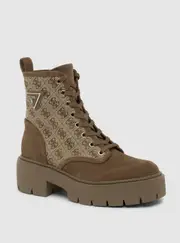 GUESS Women's Shun Combat Boots in Red Size: 10, Synthetic