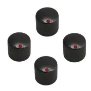 4PCS Black Red Dot Gem Metal Guitar Potentiometer Knobs Control Knurled Knob ...