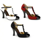 Pleaser Pin Up Couture T-Strap Pumps Mini Bow High Heels Adult Women SMITTEN10