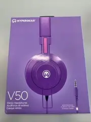 HyperGear V50 Wired Stereo Headphones With In-Line Mic & For Music/Calls Purple
