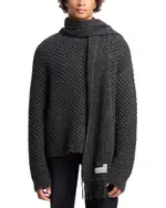 MM6 Maison Margiela Wool Blend Sweater with Integrated Scarf