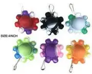 4 PACK REVERSIBLE BUBBLE POPPER OCTOPUS TOY stress reliever new TY513 hook