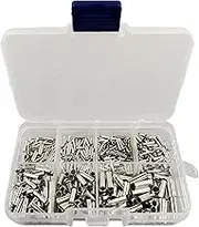 Yenghome 600 Pcs 7 Sizes Electrical Wire Ferrules Kits Tinned Copper Crimp Connector AWG 22-10 Non Insulated Ferrules Pin Cord End Terminal Assortment Kit