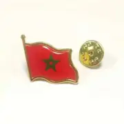 Morocco Waving Flag Lapel Pins, Patriotic Moroccan Flag Metal Pin