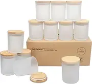 MILIVIXAY 12 Pack 7 OZ Frosted Thick Glass Candle Jars with Lids - Bulk Empty Candle Jars for Making Candles - Spice, Powder Containers.
