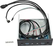 IsMwav USB 3.0 2 Port Optical Drive Front Panel Expansion Adapter USB 3.0 Hub +Hd Audio+Power Switch Button