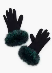 [Taking Shape] Taking Shape Faux Fur Gloves in Jade, Cotton - Women's Accessories Jade