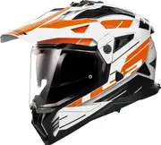 LS2 MX702 Pioneer II Namib, adventure helmet , color: White/Orange/Grey , size: M