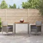 Garden Dining Set with Cushions Table and Chairs Bar Set Grey Poly Rattan vidaXL