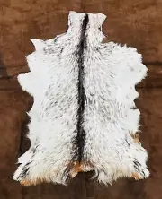 Goat Hide Fur, Fireplace Rug, Icelandic Animal Skin, Nordic Leather Natural Pelt