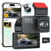 Dash Cam Front and Rear, 4K+1080P FHD Dual Dash Cam with ADAS, GPS, 5G WiFi &...
