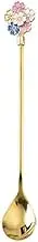 Spoon 2pcs Stainless Steel Spoon Cherry Blossoms Coffee Dessert Spoons Gifts Tableware Decoration Tea Table Spoon(Gold)