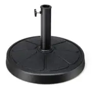 Gymax Patio Umbrella Base 18"x18"x14" Round Weighted Heavy-Duty Stand in Black