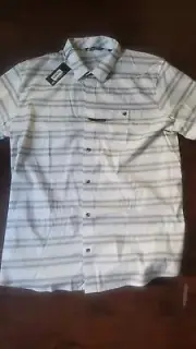 NWT Travis Mathew Striped Button Down Shirt Size Mens XXL