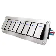 Waterproof Toggle Switch Panel 8 Gang Aluminum Rocker Switch Panel 12V/24V On...