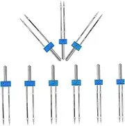 SEWACC Metal Needles Set 9pcs Twin Needles for Sewing Machine 2/3/4mm Perfect for Silk Fabric Jeans Canvas