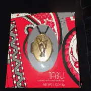 Vintage Dana Tabu Filled Solid Perfume Cameo Locket Open Box