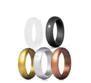 5 PCs Silicone Wedding Rings Set