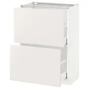 METOD base cabinet with 2 drawers, white Maximera/Veddinge white, 60x37x80 cm