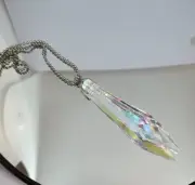 Swarovski Crystal Blue AB Icicle 8611 Suncatcher/ Prism; 3 Sizes: 40, 50, 63mm