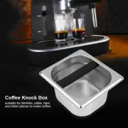 Stainless Steel Espresso Knock Box with Rubber Bar For Coffee Grind Container