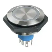 Apem PUSH BUTTON SWITCH 1A Momentary SPST, Solder/Quick Connect, Round SILVER