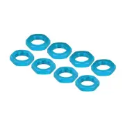 Aluminum 17mm Wheel Nut Thread 1.0mm for 1/8 RC Model Car 8PCS(Blue)