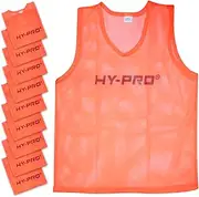 [Hy-Pro] Training Bibs, Pack of 10, Large Size, Orange Mesh, Sports Practice Vests, Lightweight, Breathable, Football Rugby Sports Bibs, Training Equipment