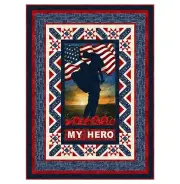 Quilt Kit - My Hero - 65" X 89" Stonehenge Stars & Stripes 12 Panel Throw Quilt