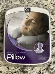 New Go Travel Neck Pillow Inflatable Cushion Chair Car Air Sleep Foam Gray