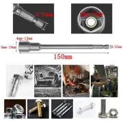 Newest Wrench Drill Bit Extension Sleeve Hexagon Nut Motorcycle 150mm Long
