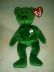 VINTAGE TY 1997 Original Beanie Baby ERIN 8" Grenn Bear RETIRED NWT