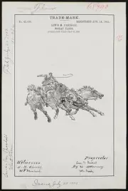 Lewis M. Paschall Man Chariot Four Horses Logo brand Wheat Flour historic photo