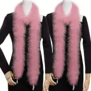 Lotus Pink Feather Boa - 2 Pcs 25G 2 Yards Pink Boa for DIY Craft Clothing, Home
