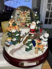 Rudolph Red Nose Reindeer 7x7" Lighted Musical Water Glitter Globe Numbered