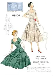 Vogue 9106 Misses' Pattern Tiered and Ruffled Dress and Belt - Size 14-16-18-20-22