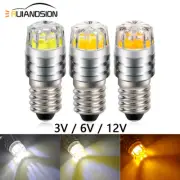 White/Amber/Warm White COB 2W E10 SCREW LED Flashlight Torch Lamp Bulb 3V 6V 12V