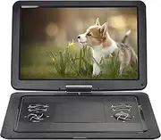 YOOHOO19.6" Portable DVD Player with17.1" Large HD Swivel Screen,Built-in 5 Hours Rechargeable Battery, Supports All-Region, multi region,car dvd players for kids,Earphone/SD Card/USB/AV-in/AV-out