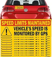 (10 Pack) Red Vehicle Speed is Monitored by GPS Speed Limits are maintained Magnet Sticker 10"x3.5" Highly Reflective Premium Quality Fleet Car Truck Van Safety Caution Sign