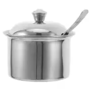Sugar Bowl with Lid Spice Jar Spoon Condiment Dispenser Pepper Storage