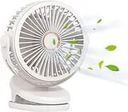 Battery Powered Fan | Personal USB Clip- Portable Cooling Rechargeable Fan - 4 Speed 720° Rotate Quiet Personal Desk Fan for Golf Cart, Stroller