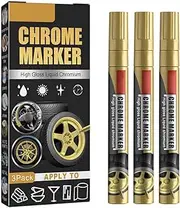 Car Repair Scratch Remover Paint Pen High Gloss Liquid Chrome Marker for Car Tire Coloring (Gold)