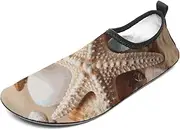 [BTCOWZRV] Water Shoes for Women Men Seashells Starfish Water Sports Shoes Slip-on Breathable Lightweight Athletic Aqua Sock