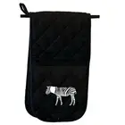Zebra Stripe - Novelty Double Mitt Oven Gloves Double Kitchen Chef BBQ Mitts