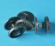 X9323W X9342W Hornby Black Loco Wheel + Axle Set for Class A1 A3 A4 Weathered